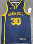 NBA 30 stephen Curry Warriors statement Maillot Marine